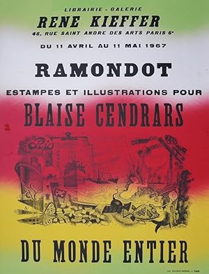 Seller image for Affiche pour une exposition d'estampes et illustrations pour " Du monde entier " for sale by La Basse Fontaine
