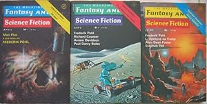 Seller image for The Magazine of Fantasy and Science Fiction April, May & June 1976, 3 Issues Featuring "Man Plus" by Frederik Pohl, + Balsamo's Mirror, He, Paradise Beach, The Sound of Something Dying, The Hospice, At the Starvation Ball, +++ for sale by Nessa Books
