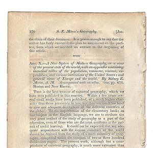 Image du vendeur pour A New System Of Modern Geography Or A View Of The Present State Of The World With An Appendix Containing Statistical Tables Of The Population, Commerce, Revenue, Expenditure, And Various Institutions On The United States, Book Review mis en vente par Legacy Books II