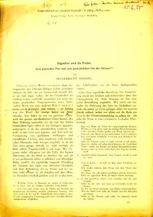 Aigisthos und die Freier. Sonderabdruck aus "Studium Generale", 8. Jg., Heft 4, 1955.