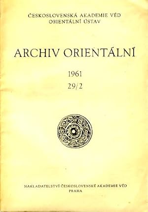 Archiv Orientalni. 1961. 29/2.