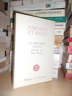 Seller image for PAROLES ET IDEES : 25 Discours Franais Choisis Entre 1920 et 1970 for sale by Planet's books