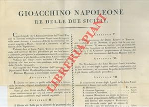 Ammistrazione delle derrate, dei generi soggetti a dazio e ripristino delle Gabelle Comunali.