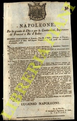 Cessazione di ammissione riguardo gli Estratti d'Iscrizione del Monte Napoleone.