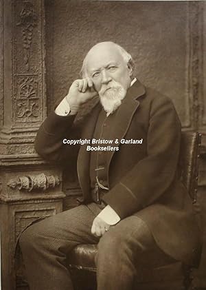 Robert Browning (1812-1889; poet), a portrait, by Herbert Rose Barraud (1845- 1895), vintage phot...