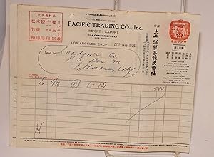 Invoices for Pacific Trading Co., Inc. import - export Los Angeles, CA