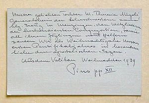 Autograph. Weihnachtskarte an unsere geliebte Tochter Theresia Nägeli. (Maria Theresia Naegeli wa...