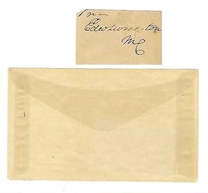 Bild des Verkufers fr Clipped signature on a piece of stationery (1 1/4 x 1 7/8 in.), "Edw. Livingston / MC [i.e., "Member of Congress"] zum Verkauf von Bartleby's Books, ABAA