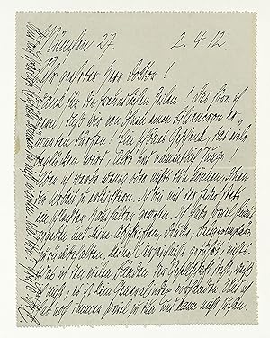 Imagen del vendedor de Eigenh. Brief mit U. "C.". a la venta por Eberhard Kstler Autographen&Bcher oHG