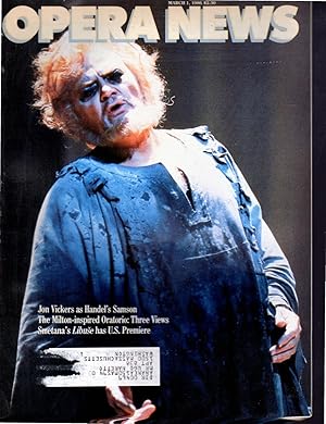 Seller image for Opera News: Volume 50, No.12; March 1, 1986 for sale by Dorley House Books, Inc.