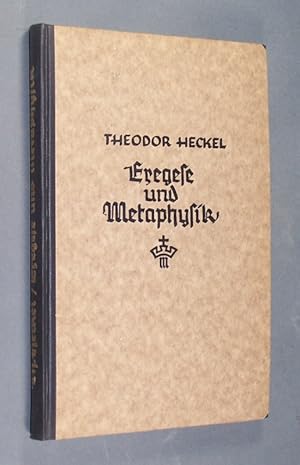 Bild des Verkufers fr Exegese und Metaphysik bei R. Rothe von Lic. Theodor Heckel. (= Forschungen zur Geschichte und Lehre des Protestantismus herausgegeben von Paul Althaus, Karl Barth und Karl Heim. Erste Reihe, Band 4). zum Verkauf von Antiquariat Kretzer