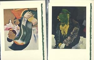 Tipped-in Plates from Chagall made into 2 Blank note cards with envelopes: The Green Rabbi (1914)...