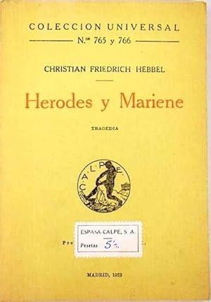 Imagen del vendedor de HERODES Y MARIENE. TRAGEDIA a la venta por ALZOFORA LIBROS