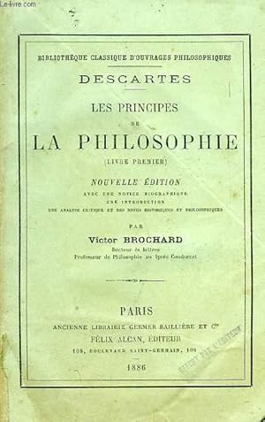 Bild des Verkufers fr LES PRINCIPES DE LA PHILOSOPHIE (LIVRE PREMIER) zum Verkauf von Le-Livre