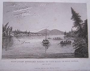 View from Morgan's Rock of the Hill in Hill River - Exquisite Finely Drawn Engraving Across River...