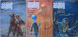 Seller image for Analog Science Fiction - Science Fact February, March & April 1968, 3 issues featuring "The Horse Barbarians" (aka: "Death World (3) Three") by Harry Harrison, in 3 parts, + Birth of a Salesman by James Tiptree, Jr. (Her first published story, for sale by Nessa Books