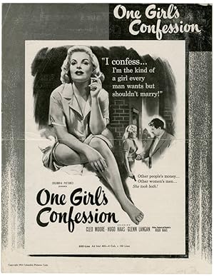 Bild des Verkufers fr One Girl's Confession (Original Film Pressbook) zum Verkauf von Royal Books, Inc., ABAA