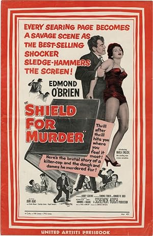 Image du vendeur pour Shield for Murder (Original Film Pressbook) mis en vente par Royal Books, Inc., ABAA
