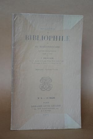 Imagen del vendedor de Bulletin Du Bibliophile et bibliothcaire, 1917 - N3 (mars) a la venta por Librairie Raimbeau