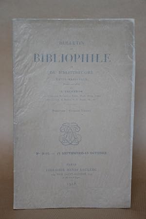 Imagen del vendedor de Bulletin Du Bibliophile et bibliothcaire, 1918 - N9-10 (septembre-octobre) a la venta por Librairie Raimbeau