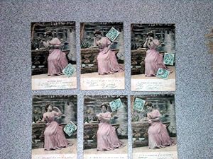 Bild des Verkufers fr Carte Postale Ancienne - Serie de 6 cartes postales anciennes intitules " La Lettre d'Adieu". zum Verkauf von JOIE DE LIRE