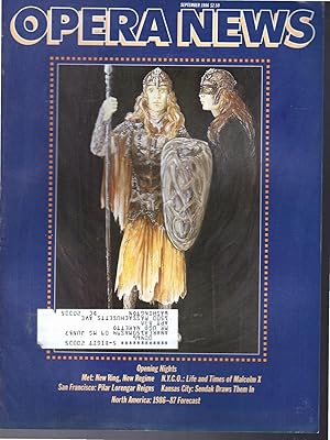 Immagine del venditore per Opera News: Volume 51, No.3; September, 1986 venduto da Dorley House Books, Inc.