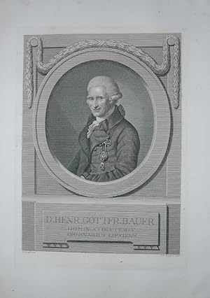 Bild des Verkufers fr Portrait. Halbfigur nach links in Oval. Kupferstich von Johann Friedrich Bause nach Anton Graff. zum Verkauf von Antiquariat  Braun