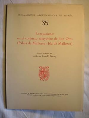 Imagen del vendedor de Excavaciones en el conjunto talaytico de Son Oms ( Palma de Mallorca - Isla de Mallorca) a la venta por Librera Antonio Azorn