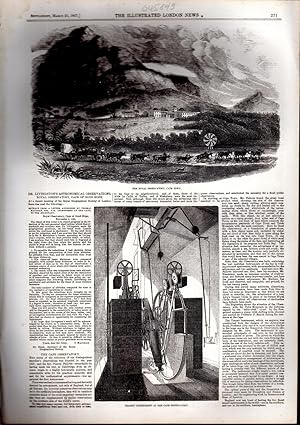 Seller image for PRINT:"Dr. Livingtson's Astronomical Observations, Royal Observatory, cape of Good Hope, South Africa".story & 2engravinga from Illustrated London News; March 21, 1857 for sale by Dorley House Books, Inc.
