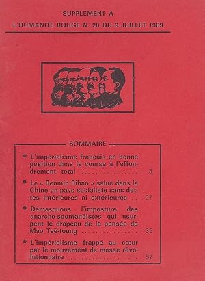Bild des Verkufers fr Supplment  l'Humanit rouge n20 du 9 juillet 1969 zum Verkauf von Pare Yannick