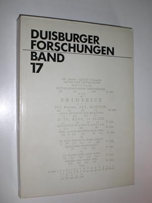 Seller image for Duisburger Forschungen. Schriftenreihe fr Geschichte und Heimatkunde Duisburgs. 17. Band. for sale by Stefan Kpper