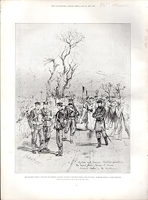 Image du vendeur pour ENGRAVING: "The Eastern Crisis: English and French Sailors Guarding the Road from Canea to Suda: Turkish Patrol in the Distance".engraving from Illustrated London News; April 10, 1897 mis en vente par Dorley House Books, Inc.