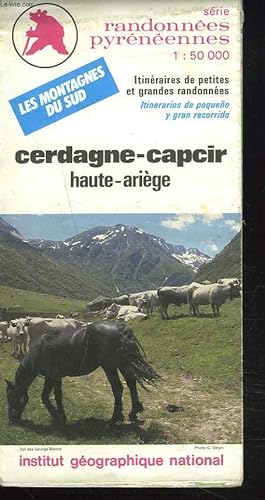 Bild des Verkufers fr CARTE CARDAGNE-CAPCIR, HAUTE ARIEGE. LES MONTAGNES DU SUD. zum Verkauf von Le-Livre