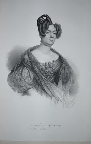 Bild des Verkufers fr Bildnis der Charlotte Speck von Sternburg (1787-1836). Lithographie von Louis Zoellner (nach der Natur). zum Verkauf von Antiquariat  Braun