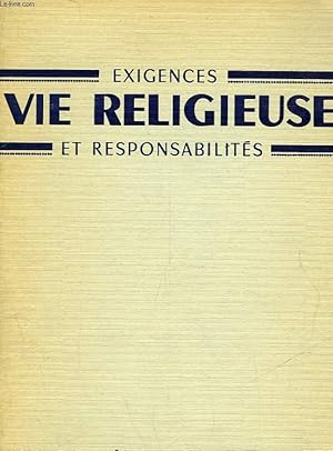 Bild des Verkufers fr EXIGENCES VIE RELIGIEUSE ET RESPONSABILITES - N 36 zum Verkauf von Le-Livre