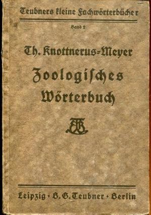 Seller image for Zoologisches Wrterbuch. for sale by Antiquariat am Flughafen