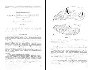 Seller image for Notulae Malacologicae, XLIV. A neotype for Agriolimax caruanae Pollonera, 1891 (Pulmonata: Agriolimacidae). In 8vo, offp., pp. 6. Offprint from Arch. Moll. 119(4-6)Offprint from for sale by NATURAMA