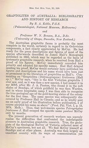 Image du vendeur pour Graptolites of Australia: Bibliography and history of research. In 8, bross., pp. 88 mis en vente par NATURAMA