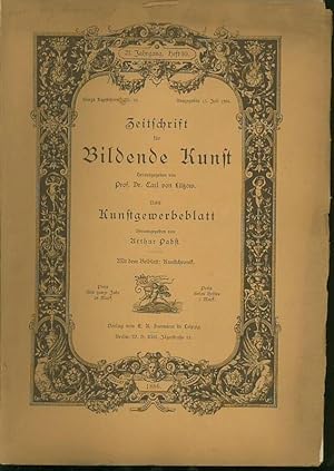 Imagen del vendedor de Zeitschrift fr Bildende Kunst. 21. Jahrgang Heft 10. 1886. Nebst Kunstgewerbeblatt. Mit dem Beiblatt: Kunst - Chronik. Aus dem Inhalt: L.H.Fischer-Aus der Heimat des Odysseus (Schlu)/A.Rosenberg-Jublumskunstaustst. zu Berlin II./W.Henke-Glossen zur Venus von Melos (Schlu)/J.Neuwirth-Zur zweiten Reise Drers nach Italien (Schlu) / W.Koopmann-Bcherschau-Das Leben Raffaels v. H.Grimm. a la venta por Antiquariat Carl Wegner