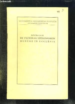 Seller image for DECRETUM DE PASTORALI EPISCOPORUM MUNERE IN ECCLESIA. TEXTE EN LATIN. for sale by Le-Livre