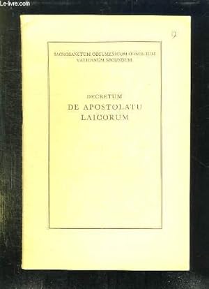 Seller image for DECRETUM DE APOSTOLATU LAICORUM. TEXTE EN LATIN. for sale by Le-Livre