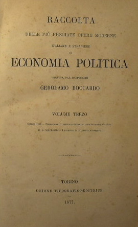 Seller image for Raccolta delle pi pregiate opere moderne italiane e straniere di Economia Politica for sale by Antica Libreria Srl