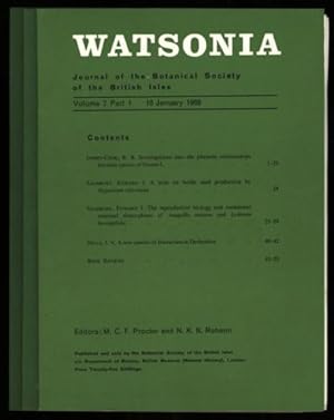 Image du vendeur pour Watsonia; Journal of the Botanical Society of the British Isles. Vol. 7, Parts 1 to 3 mis en vente par Sapience Bookstore