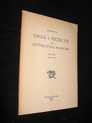 Bild des Verkufers fr Saggi e ricerche di letteratura francese, vol. XVII, nuevo serie : Dominique, ou le temps lmentaire : une lecture de Dominique de Fromentin zum Verkauf von Abraxas-libris