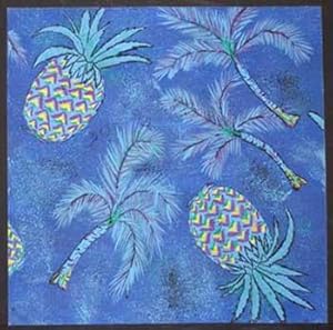 Blue Pineapples and Palm Fronds.