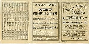 Penna. Central Railroad Time Table. February 1868