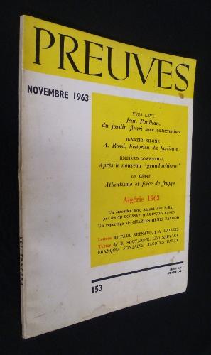 Imagen del vendedor de Preuves. n153. Novembre 1963 a la venta por Abraxas-libris