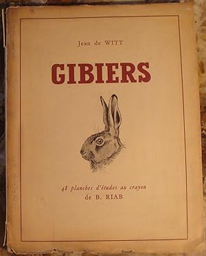 Seller image for GIBIERS. 48 PLANCHES D'ETUDES AU CRAYON DE B. RIAB. for sale by Librairie du Chteau de Capens