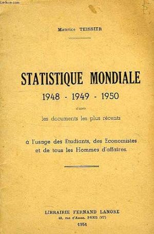 Imagen del vendedor de Statistique mondiale, 1948-1949-1950 a la venta por JLG_livres anciens et modernes