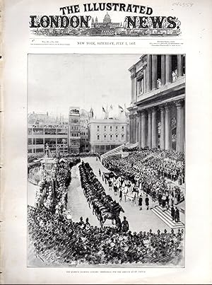 Seller image for ENGRAVING: "The Queen's Diamond Jubilee: Rehearsal for the Service at St Paul's".engravings from Illustrated London News; July 3, 1897 for sale by Dorley House Books, Inc.